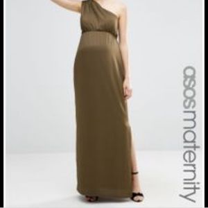 ASOS Maternity One Shoulder Drape Maxi Dress
